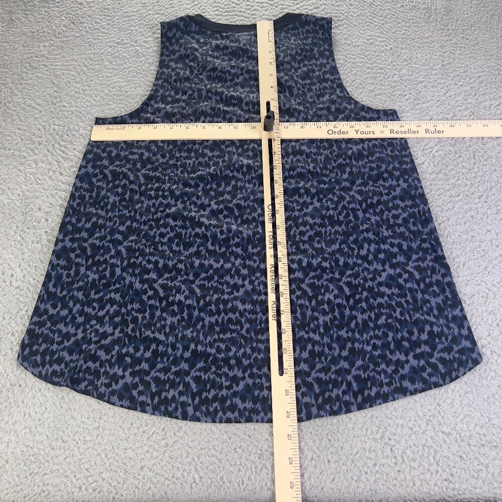 Athleta Zephyr Tank Shirt Womens Small Dark Blue Animal Print Sleeveless Active - Picture 2 of 6
